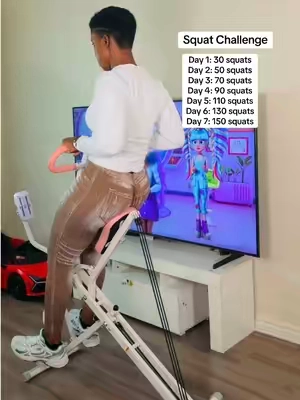 Day 2: 50 squats Build round glutes + toned legs way faster with this machine. #glutes #glutesworkout #squatmachine #merach #MerachSuperBrandDay 