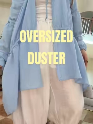 Ordered my regular size 🤍 living in this oversized duster ! #flowy #coverup #duster #sweater #oversized 