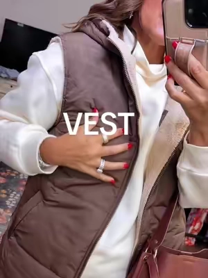 The perfect long puffer vest! #OOTD #fashion #midsize #affordablefashion 