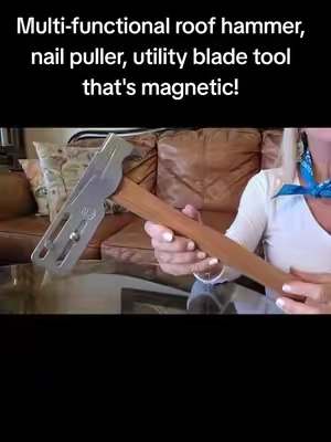An everything tool that the do-it-yourselfer you know OR are needs! #MagneticRoofHammerNailPullerUtilityBladeMultifuncionalTool #BlueCollarToolsGiftsDadHusband #GarageTools #EssentialToolsPowerTools