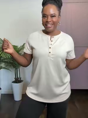 @PrettyGarden PRETTYGARDEN Waffle Knit Tops for Women Short Sleeve Henley Shirts Summer Blouses Dressy Casual Spring Fashion Clothes #TikTokshopbacktoschool #TikTokShopSummerTurnUp #Summervibes #shippedbytiktok #tiktokshopsummersale 