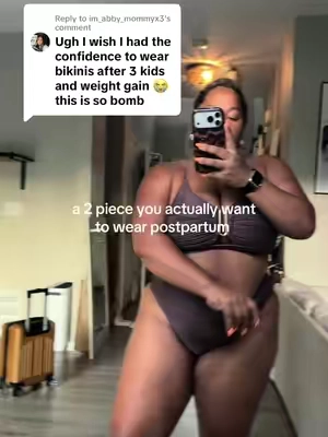 Replying to @im_abby_mommyx3 trust me girl im in the same season after my third but I still am obsessed with this one#midsizefashion #curvyswim #vacationoutfits 
