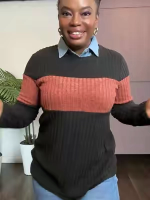 @WIHOLL FASHION Wiholl Fashion Women's Knitwear Pullover - Trendy Color Block Long Sleeve Casual Round Neck Lady's Top, 2026 Fall Winter Women's Clothes Outfits #TikTokshopbacktoschool #TikTokShopSummerTurnUp #Summervibes #Backtoschool  #tiktokshopsummersale 