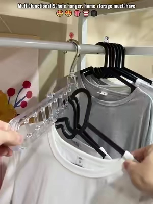 OmgLookAtThis! This 360-degree rotating 9-hole magic hanger is an absolute lifesaver for small wardrobes and balcony drying. #apartmenthacks #closetsolution #TikTokShopDealsforYouDays
