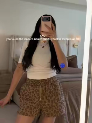 Comfrt + leopard print = my new obsession 🐆🤎 #shorts #comfrtclothing #TikTokShopFashion #fallootd #comfyshorts 