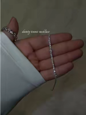 love dainty necklaces! 🤍 #daintyjewelry #necklace #tennisnecklace 