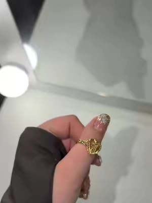 cutest gold initial ring #goldring #initialring #goldinitialring #initials #gold 