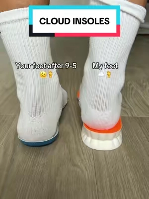it’s like putting a cloud ☁️ in your work shoes that has acupressure foot relief 💆‍♂️🦶with each step 😳 #cloudinsoles #shoeinsoles #shoeinserts #insoleshoes #fyp 