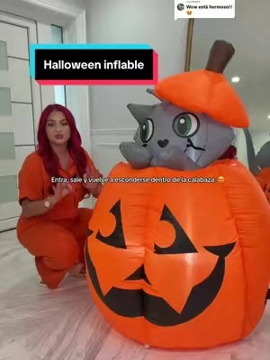 Replying to @darlene.mxo No es solamente bonito, ¡también es animado! 🎃🐱 El gatito sube y baja dentro de la calabaza, tiene luces LED y mide aproximadamente 5 pies. De esas decoraciones que llaman muchísimo más la atención de noche porque siempre hay algo moviéndose. 👻 #halloween#halloweendecor#TikTokshopbacktoschool#tiktokshopcreatorpicks#halloweenoutdoordecor 