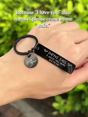 A simple gift with a message he’ll carry every day.#DriveSafe #LoveYou #KeychainGift #GiftForHim #CoupleGift l
