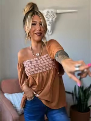 The perfect boho babydoll top you’ll reach for on repeat. 🤎 Flowy, flattering, and effortless with your favorite denim or boots. True to size! #BohoStyle #FallFashion #BoutiqueStyle #OOTD #TikTokShop 