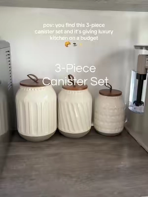 #canisterset #tabletop #kitchencanisters #coffeestation 