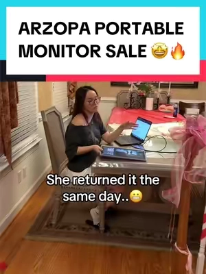 She wanted her money back because of this #monitor #dualmonitor #portablemonitor #computer #tiktokshopcreatorpicks 