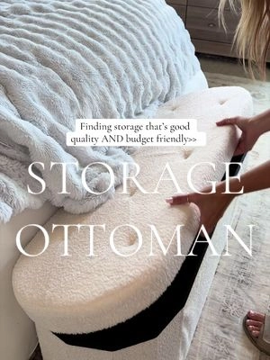 Perfect place for my blankets and pillows + it didn’t cost much🙌🏻 #storagehacks #storageottoman #ottomanstorage #foldableottoman #bedroomstorage 