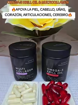 Krill Oil, Omega3 u astaxantina y Multicollagen, mejora la vista, el enfoque, concentración, trigliceridos, piel, cabello y uñas  #aceitedekrill #collagen #multicollagen #omega3 #tiktokshopbacktoschool @Sports Research 
