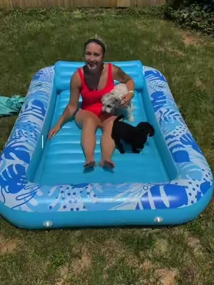 My fiance genuily loves tanning with this thing 🤣❤️ #tanning #pool #tanningpool #tanninghack #inflatablepool 
