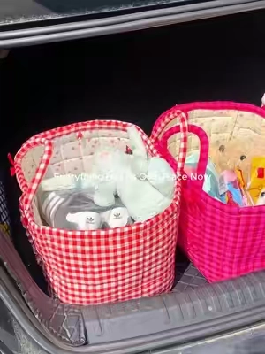 Cute car organization is officially a thing 🎀👏 Spacious enough for all your everyday essentials without making your car look cluttered.#caressentieals #cutestorage #carorganization #carmusthaves #momhack 