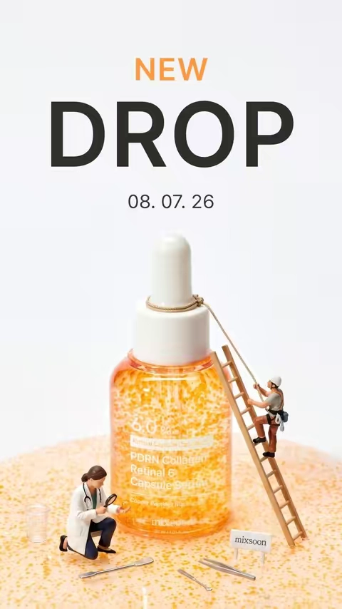 What are those capsules doing in your serum? 👀 Meet mixsoon’s new PDRN Collagen Retinal 6 Capsule Serum 🧡 #mixsoon #kbeauty #TikTokShop #PDRN #retinalserum