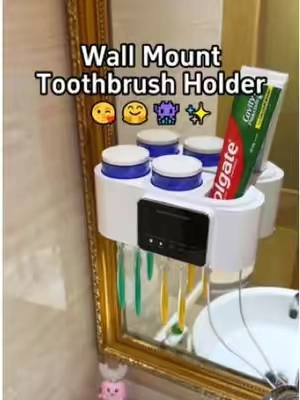 🦷✨ Upgrade your bathroom hygiene in seconds! This wall-mounted rechargeable toothbrush holder keeps everything clean, organized, and off the counter 🙌  ✔️ Holds up to 4 toothbrushes ✔️ Includes 2 rinse cups ✔️ UV light technology helps reduce germs* ✔️ Air-dries toothbrushes to keep them fresh ✔️ No drilling needed – easy wall mount  Perfect for families, shared bathrooms, dorms, or small spaces. Clean look. Smarter hygiene. Zero clutter. #toothbrushholder #bathroomclutter #oralhygiene #bathro#dealsforyoudays 