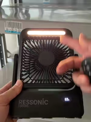 10000mAh Magnetic Ceiling Fan with Light, Rechargeable Hanging Fan with Remote Control, Up to 20H Runtime, Portable Fan for RV Camper Tent Bedroom, Timer & Battery Display