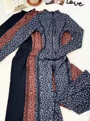Leopard print, but make it gym girl energy 🐆🔥#leopardprint #activewear #jumpsuit #halfzip  #spotlightfinds 