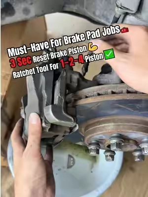 Pushing back caliper pistons is the hardest brake job step. Never hammer and damage your parts. This ratchet caliper tool works for single, dual & 4-piston calipers with even pressure. Great for mechanics and DIY car owners. Link in video to grab yours!#CarDIY #MechanicTools #BrakeReplacement #CaliperTool #AutoRepair
