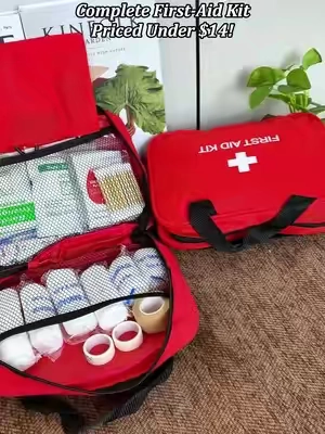 Check out this well‑supplied compact first aid kit for all kinds of unexpected emergencies🩹  #FirstAidKit #EmergencyKit #HomeSafety #fyp #TikTokShop