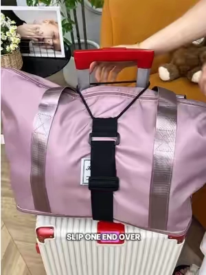 No More chaotic luggage!This strap Lets You carry Multiple Bags Like a pro#tiktokshopbacktoschool #TravelHacks#LuggageEssentials#TravelMustHave#PackingTips