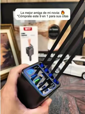 ¡Mantén tu auto ordenado y lleno de estilo con este cargador retráctil 9 en 1 que llena tu habitáculo con una suave luz ambiental mientras le da energía constante a tus dispositivos en cada trayecto! ⚡️🚗🌟🔋 #VidaSobreRuedas #MundoAutomotriz #GadgetsAutomotrices #EquipamientoAuto #CarrosCool