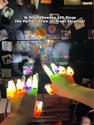 Kids are sure to love this cool and safe gift compared to candy. 🎃😍 50pcs LED Lights Halloween Ring Light Up Pumpkin 🎃#halloween #spookyseason #halloween2026 #MustHave #HalloweenMakeup