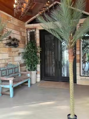 Cannot get over how real these look!!! #PatioDecor #PalmTree #RealisticPalmTree #ArtificialPalmTree 