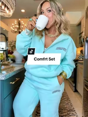 If you’ve ever had to size up for your hips and end up swimming in the top… you’ll understand why this set is a game changer @Comfrt #comfrt #sweatpants #cozyoutfits 