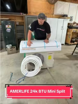 Wanna turn that garage into a deep freezer? #minisplit #airconditioner #airconditioning #garageupgrade #tiktokshopcreatorpicks @amerlifeofficial 