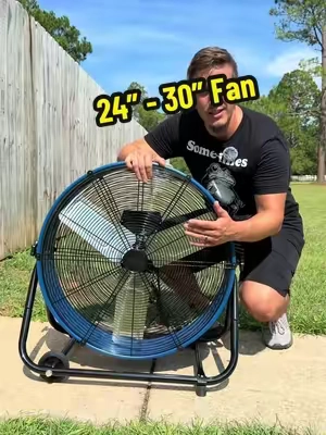 24-30-inch industrial drum fan with 3 speeds for circulating air in garages, workshops and warehouses. #summerfinds #tiktokshopbacktoschool #IndustrialFan #GarageFan #WorkshopTools 