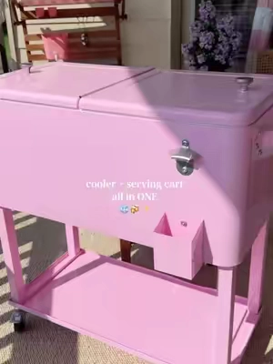 An 80qt rolling cooler that keeps drinks cold AND doubles as a serving cart 🙌🧊 Built-in bottle opener, catch tray, drain plug + plenty of room for parties and backyard days.  #RollingCooler #OutdoorEntertaining #PatioEssentials #BackyardMustHaves #SummerHosting @Best Choice Products, Inc. 
