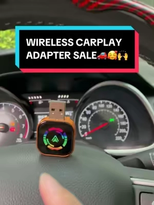 If your car has CarPlay, but it is wired, try this.💕#wirelesscarplay #wirelesscarplayadapter #tiktokshopcreatorpicks #newgearnewme #TikTokshopbacktoschool 
