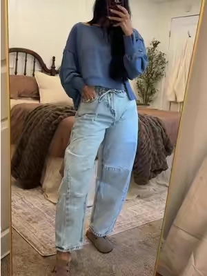 My teenage daughter LOVED them so that’s a win 🤭 #OOTD #barreljeans #falloutfits #outfitinspo #womensfashion 