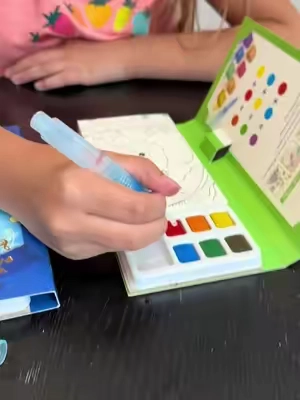 Watercolor painting books on the go 🎨✨ These are SO cute and the quality is seriously amazing! The watercolor paper is thick and high-quality, so it makes painting feel extra special. Perfect for restaurants, car rides, travel, or even just a quiet activity at the kitchen table. 🖌️💦 Such a fun screen-free activity for kids! #WatercolorPainting #KidsActivities #ScreenFreeActivities #TravelWithKids #momfinds 