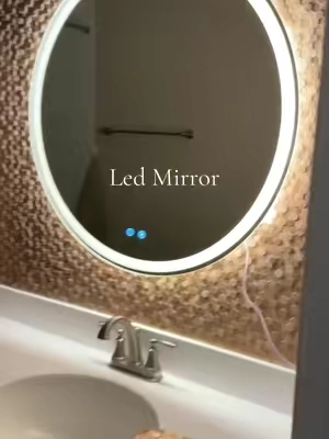 Anti-Fog Bathroom Mirror, Round LED Vanity Mirror with Tempered Glass, Dimmable 3-Color Lights, Memory Function, Anti-Fog Bathroom Mirrors  @Sweetcrispy S  #ledmirror #mirrorwithlight #mirror #antifog #vanitymirror 