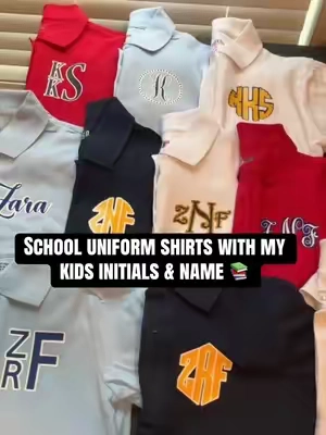 5 pack girl & boys short sleeve uniform shirts 📚 #backtoschoolshopping #schoolshirt #uniforms #uniformshirt #personalizedname 