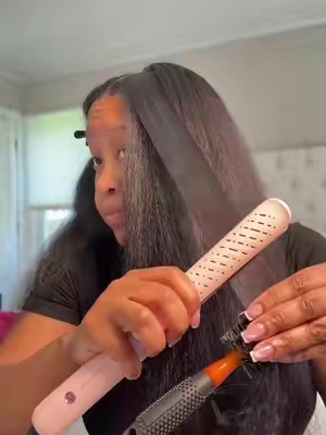 Silk press at home #wavytalkflatiron #wavytalkwhirlwindpro 