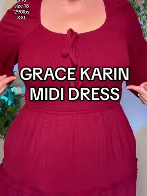 So flattering with that defined waist 😮‍💨🔥 #gracekarin #dress #midsizefashion #fallfashion 