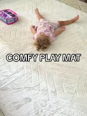 This playmat is wayyyy comfier than the playmat you see under it 😅 I’ll be swapping them out for sure!! #playmat #arearug #babymusthaves #toddlermusthaves #memoryfoam 