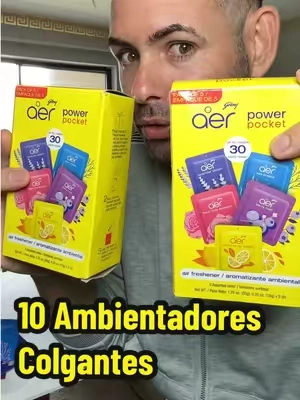 Ambientador para el hogar Aer Power Pocket – paquete de 10 unidades con aromas surtidos.#aerpowerpocket #ambientador #aromas #airfreshener 