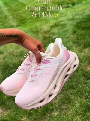 Feel like I’m walking on a spring floor and they’re SLIP ON 😮‍💨 #allswifit #sliponshoes #shoes #pink #walkingshoes 