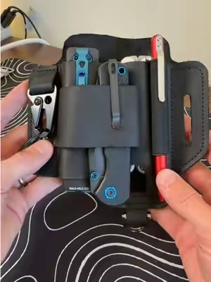 Everyday carry leather sheath. #edc #sheath #multitool #flashlight #BackToSchool 