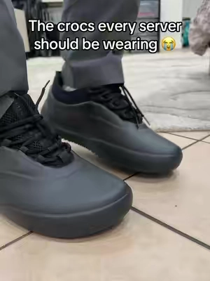 They don’t make non slip shoes like this😳 #crocs #workshoes #serverlife #nonslip #tiktokcreatorpicks 