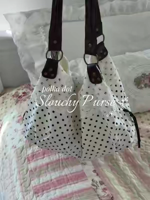 love it sm 🪽 #chic #slouchypurse #fallfashion #whimsy #polkadots back to school purse chic vintage 2000s slouchy purse