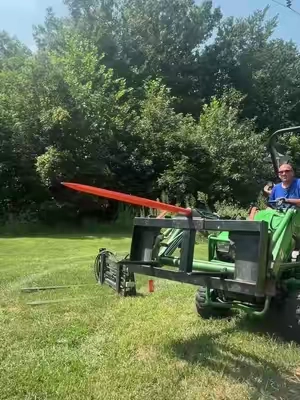 Moving round bales by hand gets old fast, so having a skid steer bale spear like this makes a huge difference around the farm. The 49-inch spear gives you the reach to get into big hay bales, and the stabilizer spikes help keep the load from twisting around while you move it. #tiktokshopcreatorpicks #TikTokshopbacktoschool #FarmEquipment #SkidSteer #HayBales @VEVOR Home Improvement 