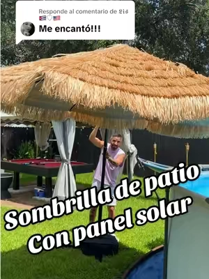 Respuesta a @𝕷𝖎𝖘 🇨🇺♡🇺🇸  Sombrilla de patio con panel solar Tiki COSTWAY OFICIAL #costway #patio #Backtoschool #summerwins #tiktokshopsummersale 